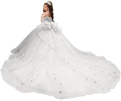 Vestido de noche francés de un solo hombro, nuevo banquete de cumpleaños transfronterizo, vestido de noche, lazo grande, cola larga