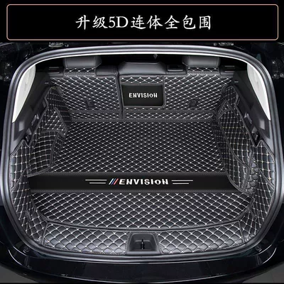 mats to change decoration — Trunk Mat - embroidered-logo-upgraded-5d-one-piece-full-surround-black-rice-envision-pluss-exclusive