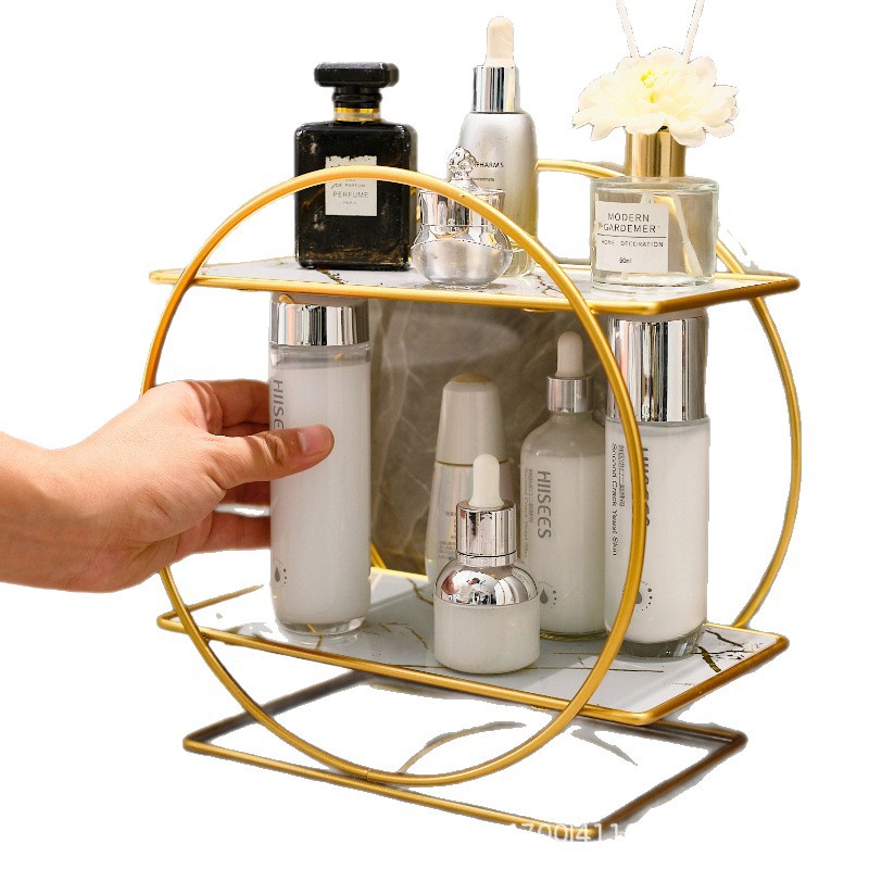Luz de lujo multicapa escritorio inodoro estante de almacenamiento de aparador cubierta de acabado estante de baño lavabo estante de almacenamiento de cosméticos
