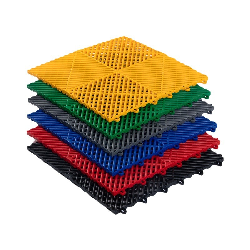 Rejilla de piso para sala de lavado de autos sin zanjas, alfombra de plástico para taller de estética automotriz 4S, rejilla de empalme para drenaje de piso.