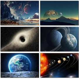 行星宇宙银河壁画厂家批发来图打印装饰画外贸入仓货源亚马逊