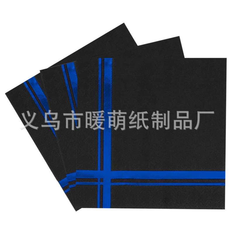 Amazon Hot Sale Disposable Party Paper Towel Hot Silver Stripe Colorful Napkin Bronzing Paper Towel Decorative Supplies