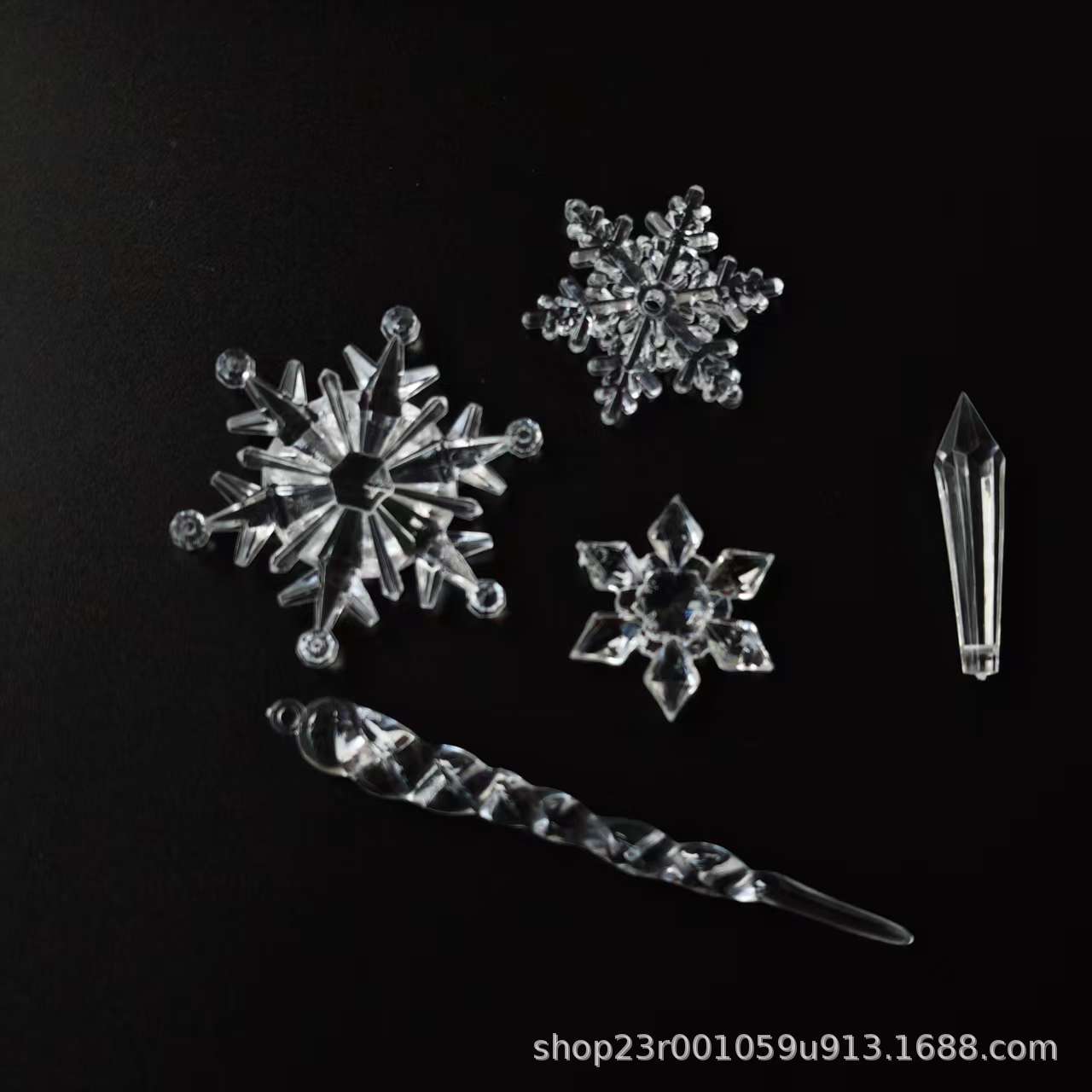 Christmas Tree Loose Beads DIY Decorations Christmas Tree Pendants Transparent Christmas Ice Bars Ice Cones Ice Edges Snowflake Loose Beads