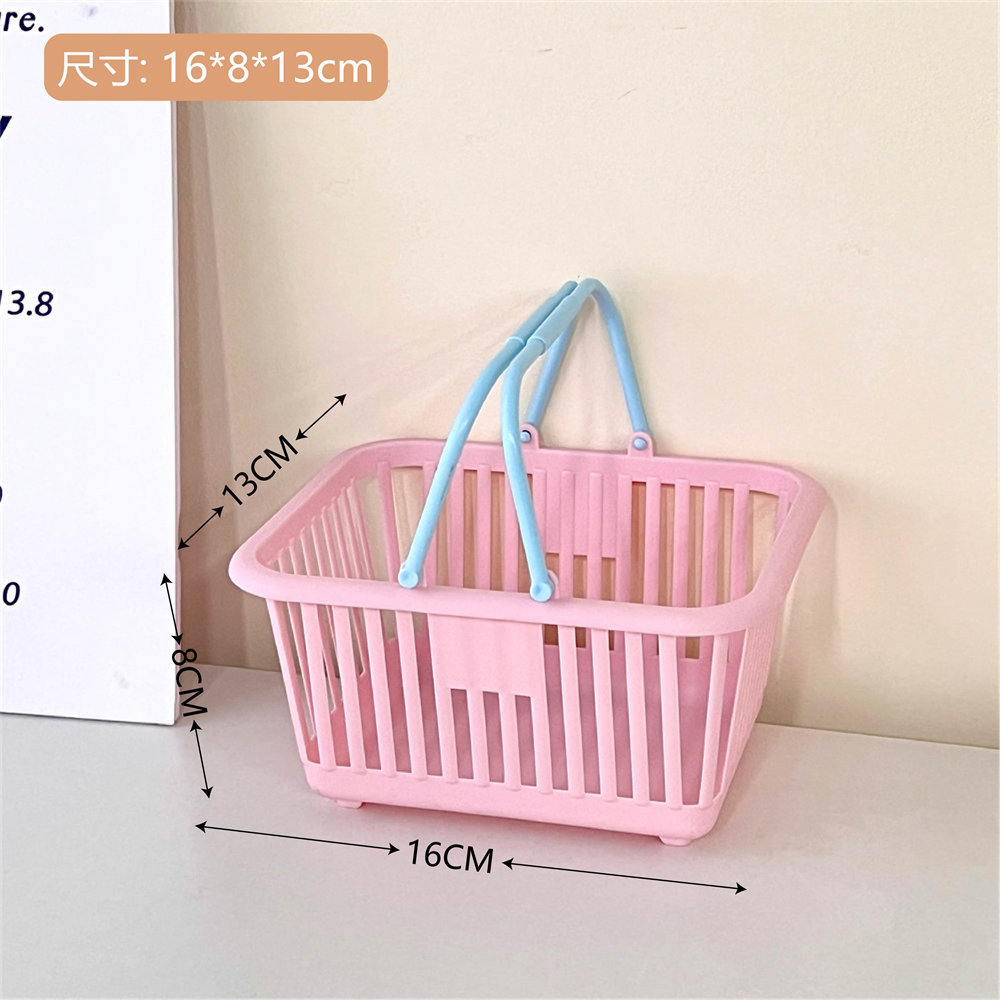 Cesta de almacenamiento de escritorio de alto aspecto lindo macaron cesta portátil estudiante dormitorio papelería misceláneas organización cesta de almacenamiento