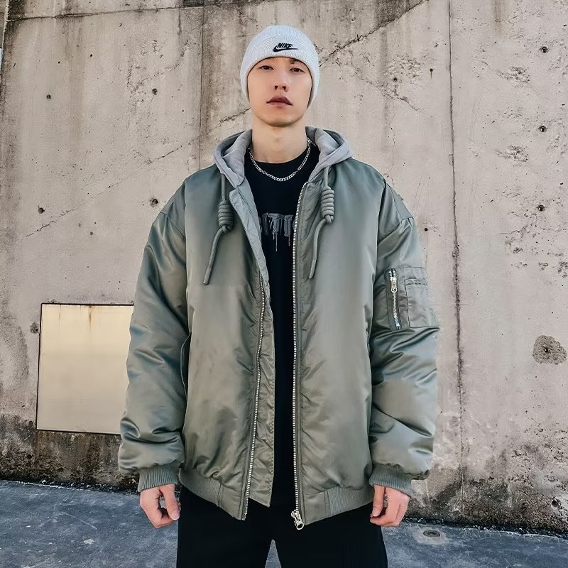 Chaqueta de algodón uniforme de béisbol con capucha de invierno engrosada chaqueta de vuelo acolchada superior MYZ-