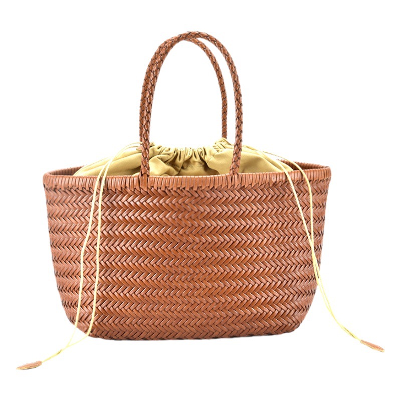 Dragon diffusion編み物バッグ本革フランス料理バスケットバッグネット赤女性バッグメーカー