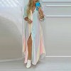 Summer sexy shirt, trend long skirt, dress with sleeves, wish, European style, V-neckline