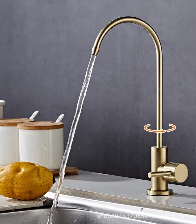4-point direct drinking golden water purifier faucet 2-point 304 stainless steel water purifier kitchen purified water faucet full figure