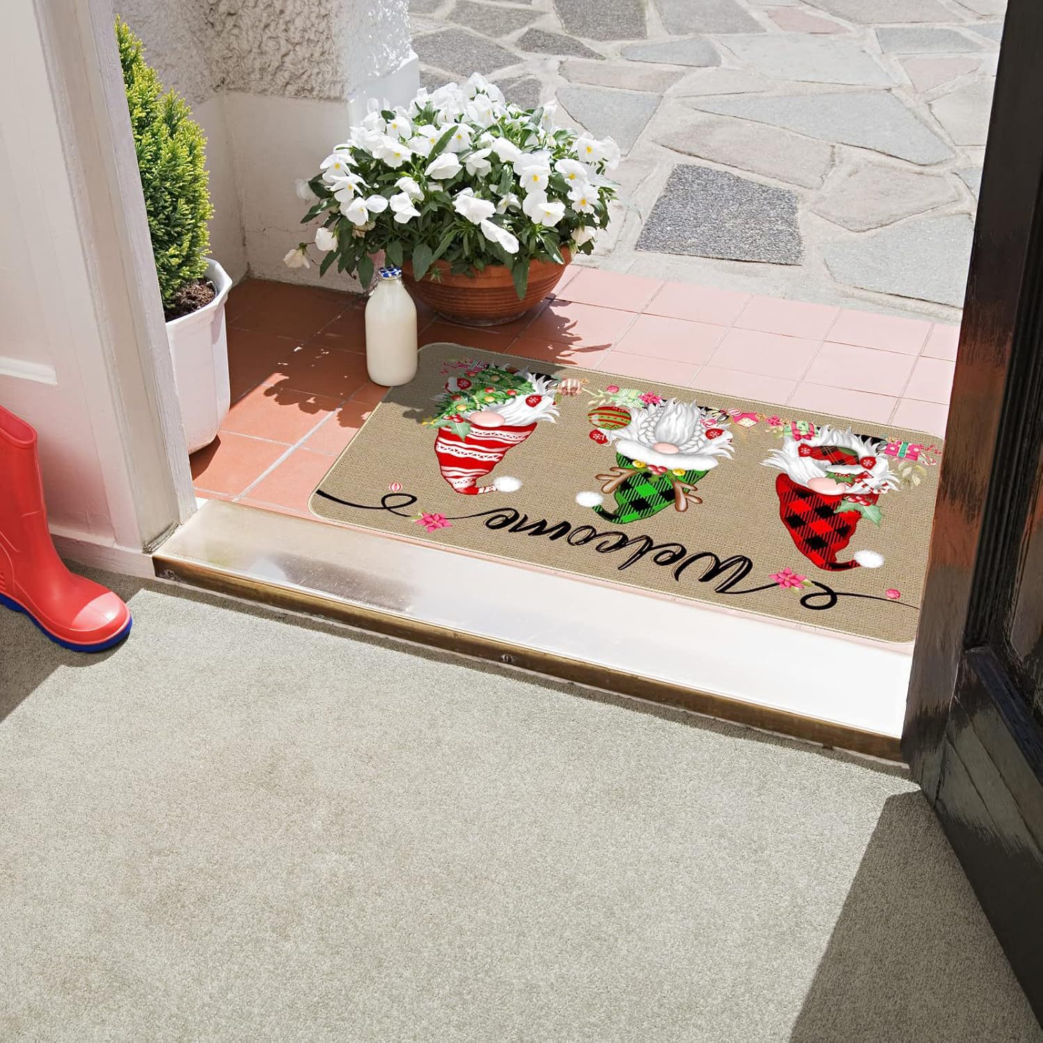 Transfronterizos nuevas alfombras de Navidad decoración puerta de entrada alfombras de baño alfombras de puerta al por mayor