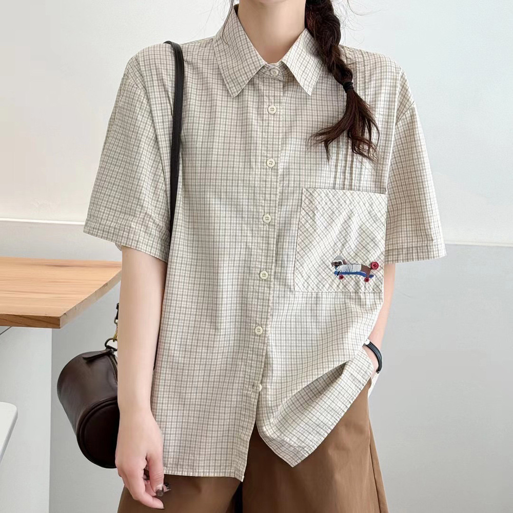 Japanese fresh autumn retro base shirt