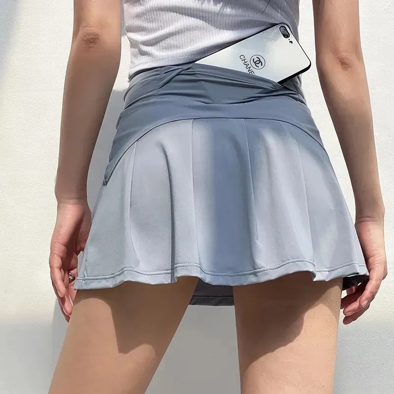 夏の露出防止ランニングスポーツショーツ女性のハイウエストフィットネスホットパンツヨガ野球テニススカートパンツメーカー工場|undefined