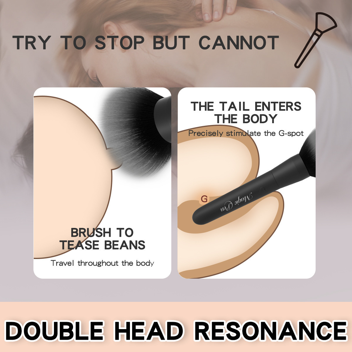 USB Rechargeable Vibrating Foundation Brush Wand, 10 Frequencies, ABS Body, Under 50 dB — detail image 8