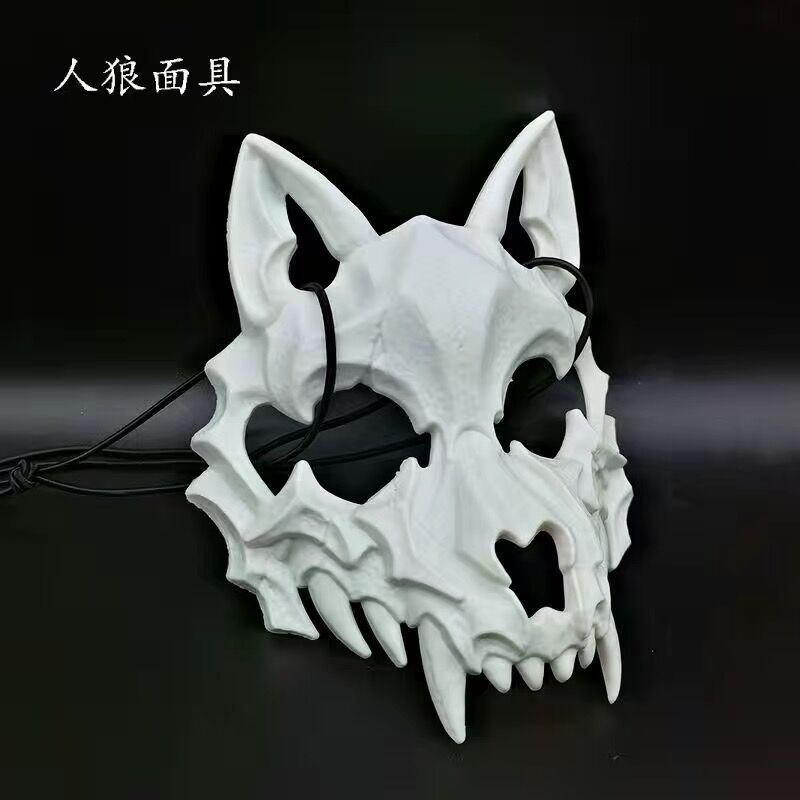 二次元半顔マスク龍神猛虎夜叉天狗人狼仮面演出cos仮装おかしな道具|undefined