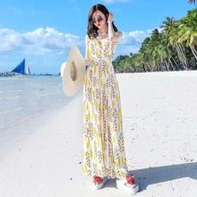 露背沙滩裙海边度假超仙女雪纺吊带连衣裙夏季泰国巴厘岛长裙潮