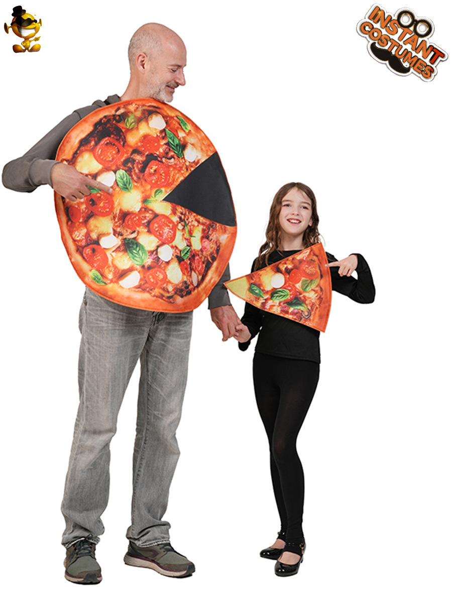 Halloween cross-border padres-hijos pizza disfraz COS disfraz de juego de roles disfraz de espectáculo de escenario disfraz de distribución de disfraz de fiesta