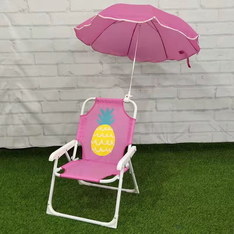Silla de playa para niños de ocio al aire libre con paraguas ins estilo banco de dibujos animados silla trasera de bebé con sombrilla silla plegable