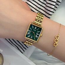 诗高迪方形罗马复古手表女士气质简约时尚小表盘ins风不锈钢表带