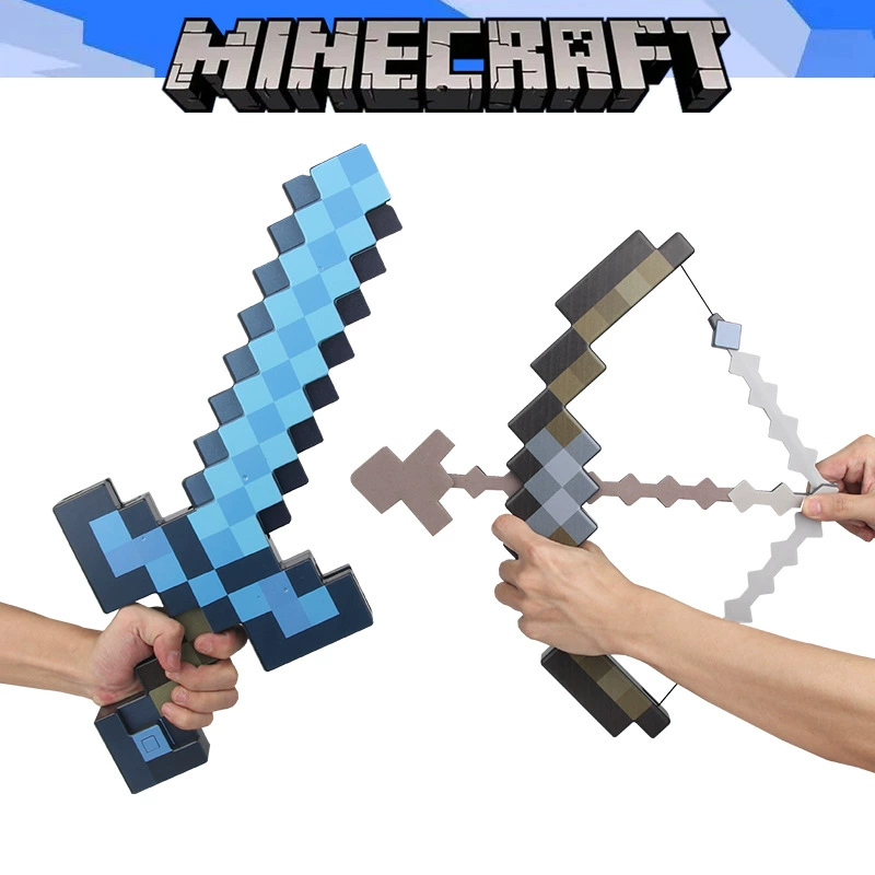 Minecraft реквизит меч кирка пластиковая деформация алмазный меч двойной в одну детская игрушка оружие модель
