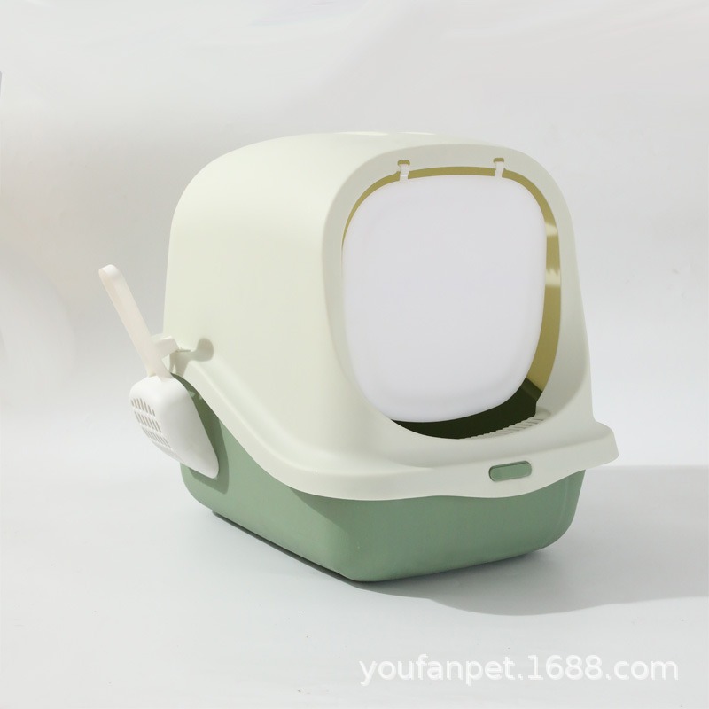 Gran entrada de excrementos para gatos, inodoro para gatos gigantes, gran tamaño totalmente cerrado, lavabo para gatos a prueba de salpicaduras, fábrica de lavabo para gatos al por mayor