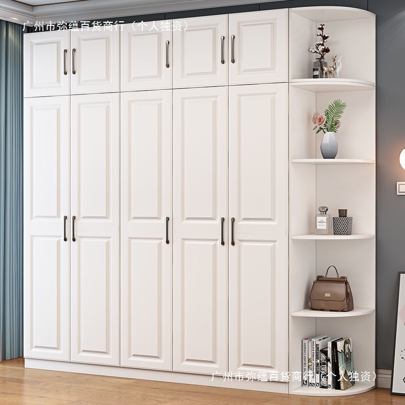 European-Style Wardrobe Solid Wood Modern Economical Double-Door Home Assembly Bedroom Wardrobe Rental Room Large Capacity
