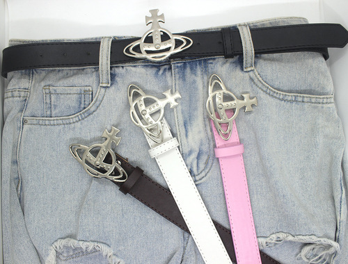 Trendy New Classic Saturn Buckle Belt Universal Casual Fashion Versatile Decorative Skirt Jeans Belt