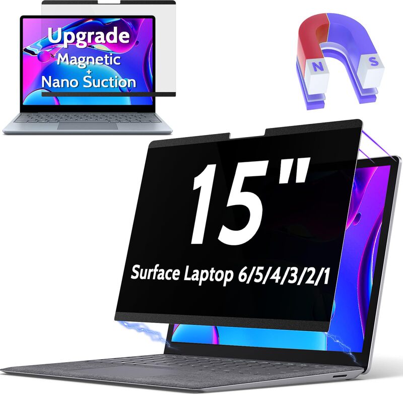Magnetic suction Microsoft Surface anti-peep film 15 inch notebook removable anti-peep film Pro13 privacy film