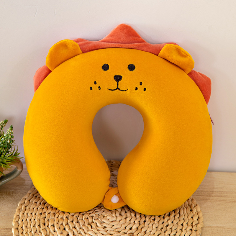 Almohada en forma de U de negocios, almohada para el almuerzo de oficina, viaje de negocios, almohada para el cuello de rebote lento, almohada en forma de U de espuma con memoria de joroba