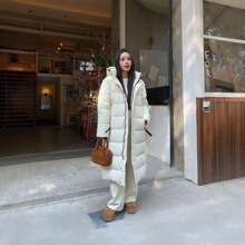 90白鸭绒极寒加厚户外东北一件冬季过膝长款宽松直筒男女情侣羽绒