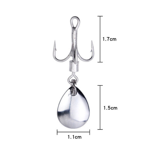 Luya strengthened swivel three-hook, rotating sequin three-hook, bearing swivel gold and silver dumb tin ordinary hook for sea fishing