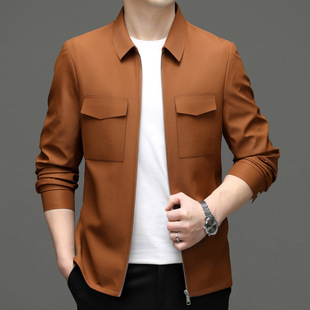 Brand Middle-aged Men's Crock Jacket Coat 2025 Spring and Autumn New Business Casual All-match Dad Jacket Coat