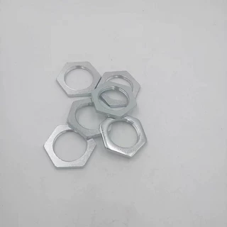 现货供应铁镀锌根母并帽细牙六角锁紧螺帽非标超细牙薄螺母公美制