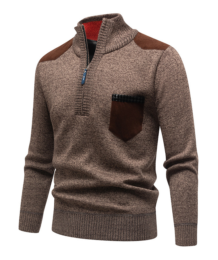 Suéter otoño e invierno nuevo suéter con media cremallera para hombre suéter casual grueso casual suéter transfronterizo para hombre