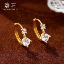 嘻咕E1828 S925银简约气质几何锆石耳扣轻奢小众设计2024新款耳饰