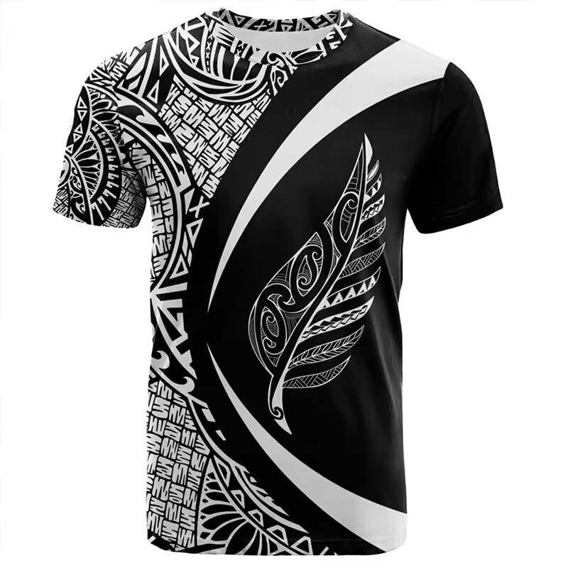 3D New Zealand Maori Rugby Print T-Shirt Sport Men's Fashion Hawaiian Fitness Clothing Top