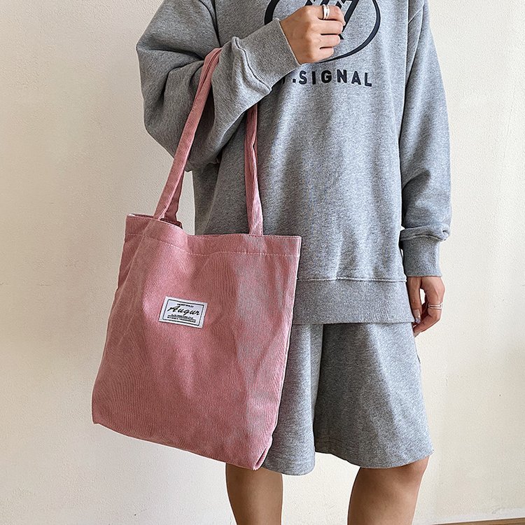 Bolso Tote de Pana para Mujer, Estilo Urbano Simple, Nueva Moda Primavera 2023, Gran Capacidad, Bolso de Hombro, Bolso Bandolera