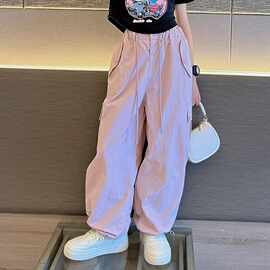 女童工装裤夏季2025新款儿童夏装薄款裤子大童洋气时髦女孩休闲裤