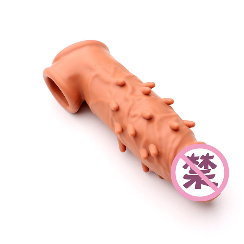 Wolf Tooth Textured Penis Sleeve, TPE Spiked Extender, Large-Particle Stimulation Cover — detail image 6