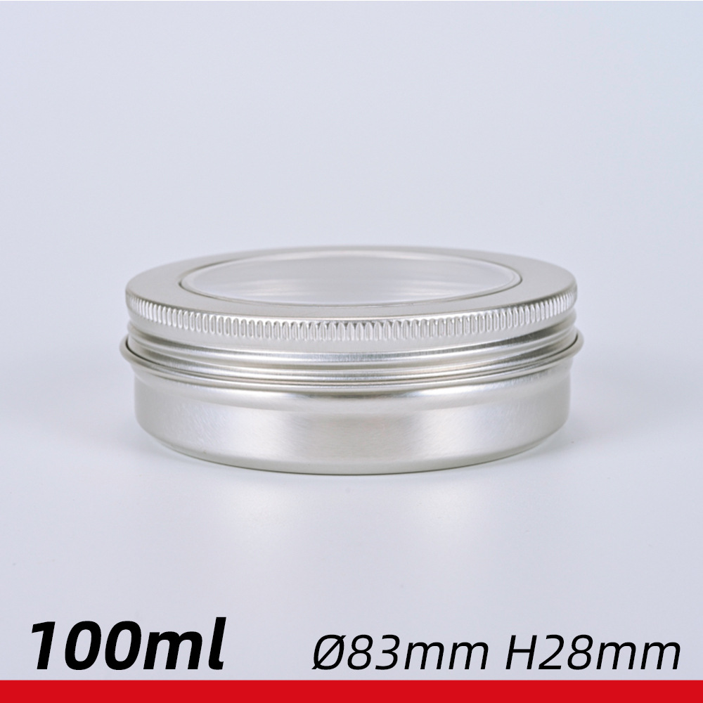 100ml铝罐 83*28mm开窗食品级铝盒 100g克耳机花茶包装铝盒批发