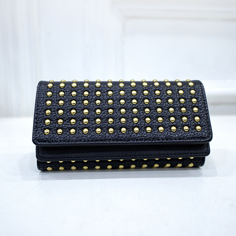 2024 New Women's Long Style 30% Off Wallet Large Capacity Handmade Rivet Multi Grid Layer Phone Bag_voghion.com