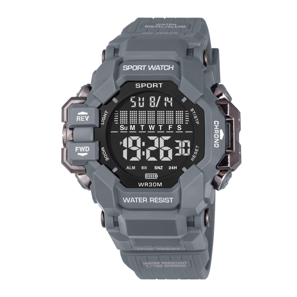 Tendencia de hombres cronometraje deportivo viento reloj electrónico juvenil multifuncional alarma nocturna al aire libre reloj electrónico al por mayor