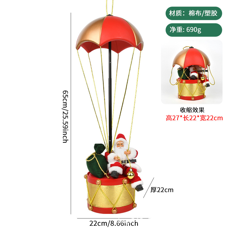 Decoraciones de Navidad parachute de diseño de ventanas de diseño de colgantes de estilo de globo de aire parachute de decoración creativa