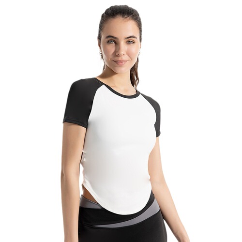 New Color-block Quick-drying Yoga Top for Women with Pleated Bare-chested Waist-cinch Design, Slimming Outerwear for Sports and Running