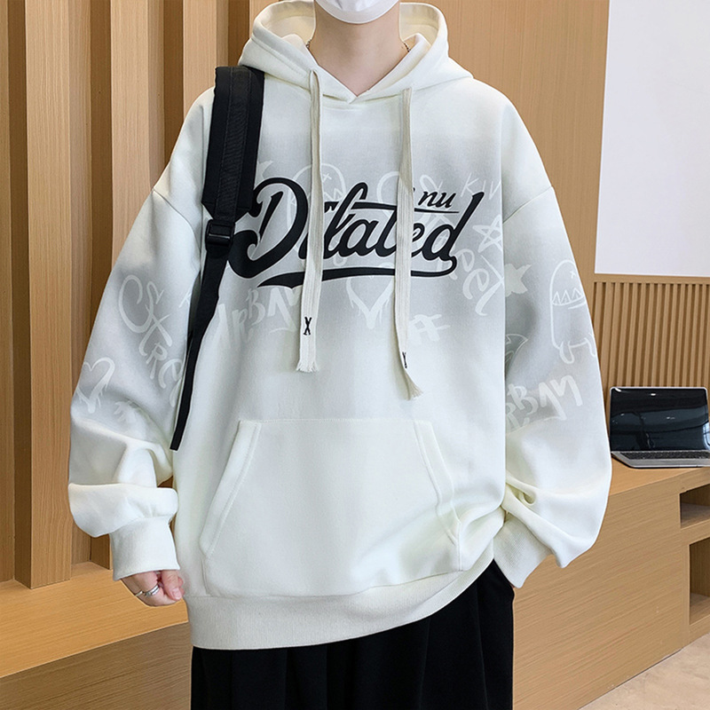春秋季长袖卫衣男孩初高中学生连帽外套青少年大童男装套头衫上衣|undefined