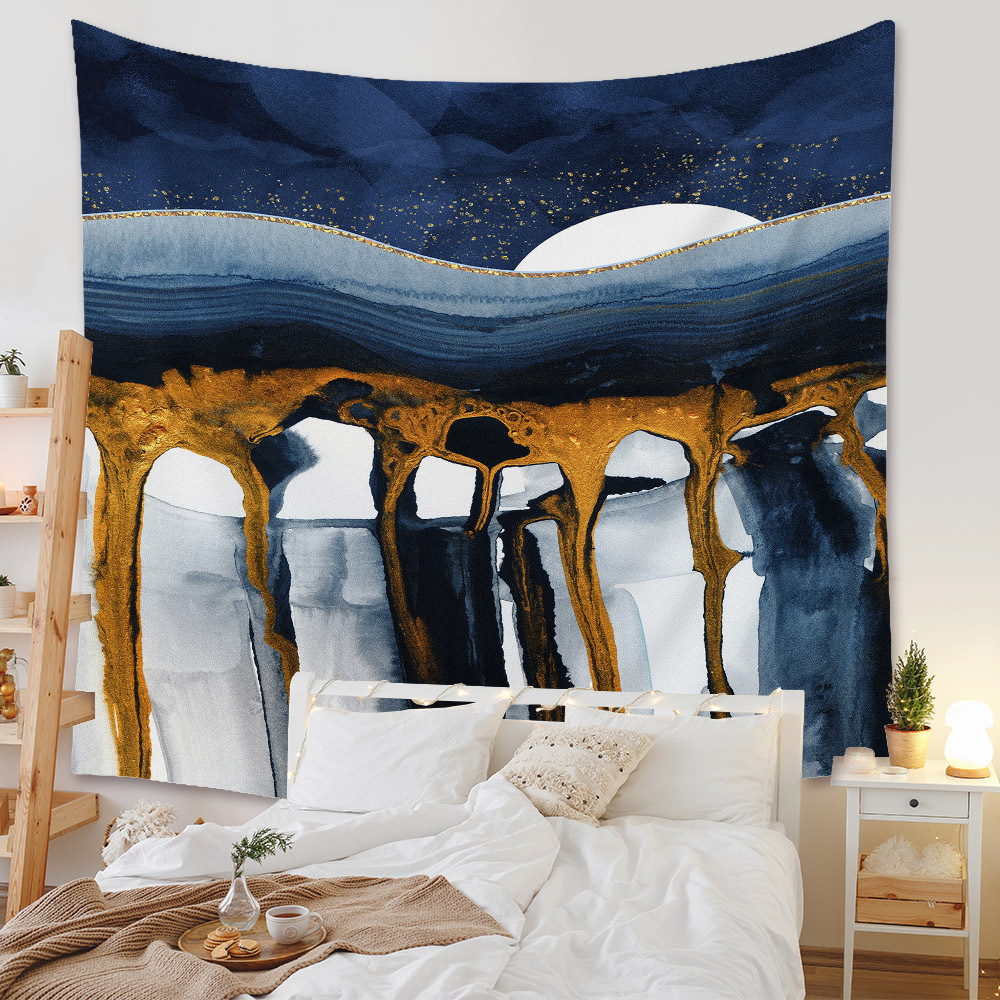 Bohemian Moon Mountain Painting Wall Cloth Decoration Tapestry Wholesale Nihaojewelry display picture 101