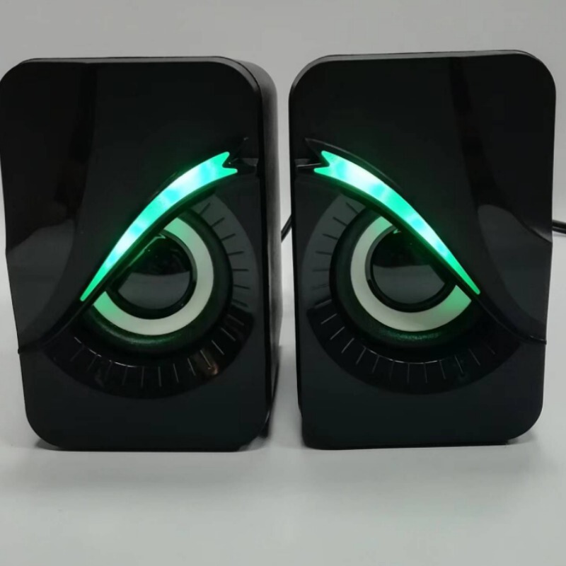 新しいrgbまぶしいライトのスピーカーのデスクトップの家庭用コンピュータのノートパソコンのマルチメディアの有線のサブウーファの音響|undefined