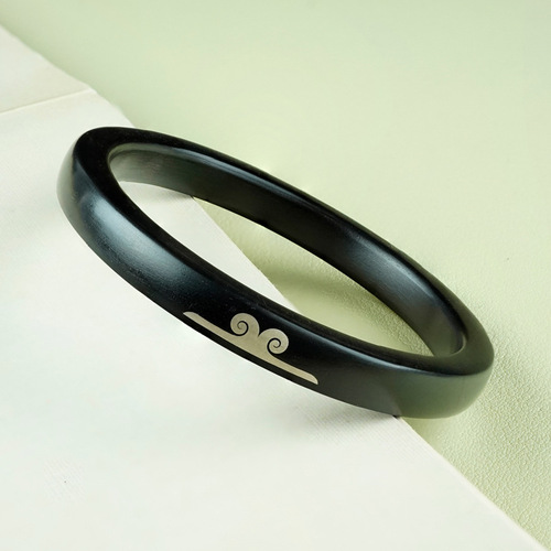 Black sandalwood inlaid with silver Ruyi gold hoop curse square bracelet purple sandalwood national style couple style supreme treasure wood bracelet hand jewelry