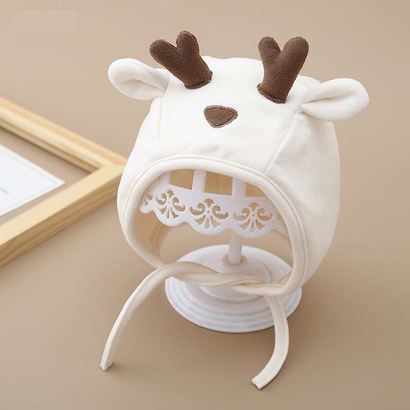 Sombreros para bebés otoño y invierno algodón protector de orejas primavera y otoño bebés pequeños meses de edad recién nacidos a prueba de viento invierno dibujos animados