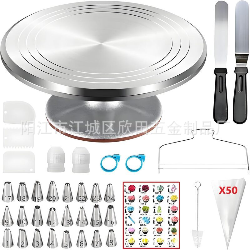 Amazon 51 piezas de aleación de aluminio torreta torreta de acero inoxidable raspador boquilla de enmarcado de crema