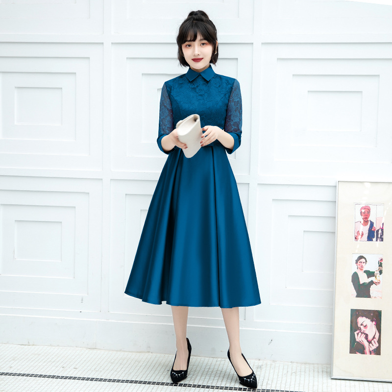 Vestido de cóctel negro para mujer, nuevo estilo 2026, elegante, de longitud media, ajustado, para cumpleaños, noche, adecuado para uso diario