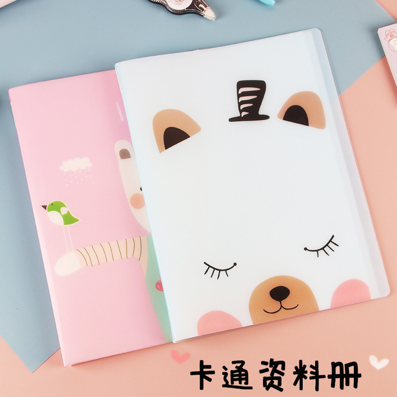 Lindo libro de archivo de dibujos animados A4 estudiante creativo carpeta jardín de infantes archivo de almacenamiento de datos libro de papelería
